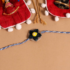  Handmade Fabric Flower Jute Rakhi (Set of 2)