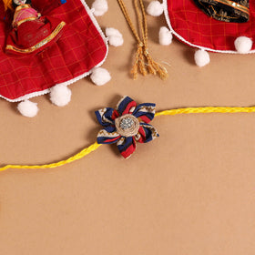  Handmade Fabric Flower Jute Rakhi (Set of 2)