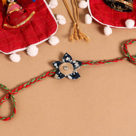  Handmade Fabric Flower Jute Rakhi (Set of 2)