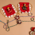  Handmade Fabric Flower Jute Rakhi (Set of 2)