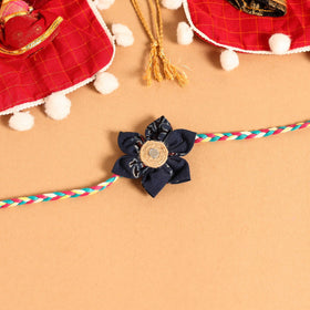  Handmade Fabric Flower Jute Rakhi (Set of 2)