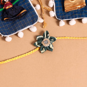  Handmade Fabric Flower Jute Rakhi (Set of 2)