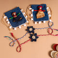  Handmade Fabric Flower Jute Rakhi (Set of 2)