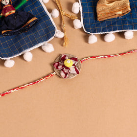  Handmade Fabric Flower Jute Rakhi (Set of 2)