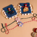 Handmade Fabric Flower Jute Rakhi (Set of 2)