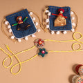  Handmade Fabric Flower Jute Rakhi (Set of 2)