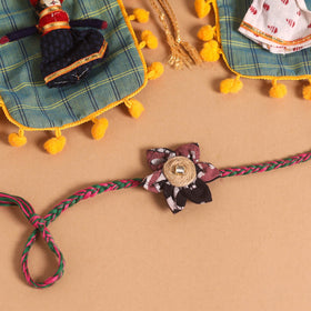  Handmade Fabric Flower Jute Rakhi (Set of 2)