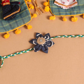  Handmade Fabric Flower Jute Rakhi (Set of 2)