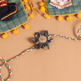  Handmade Fabric Flower Jute Rakhi (Set of 2)
