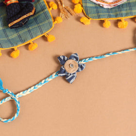  Handmade Fabric Flower Jute Rakhi (Set of 2)