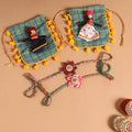  Handmade Fabric Flower Jute Rakhi (Set of 2)