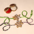  Handmade Fabric Flower Jute Rakhi (Set of 2)
