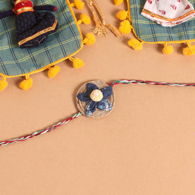  Handmade Fabric Flower Jute Rakhi (Set of 2)