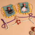  Handmade Fabric Flower Jute Rakhi (Set of 2)
