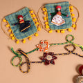  Handmade Fabric Flower Jute Rakhi (Set of 2)