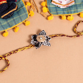  Handmade Fabric Flower Jute Rakhi (Set of 2)