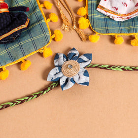  Handmade Fabric Flower Jute Rakhi (Set of 2)