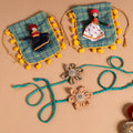  Handmade Fabric Flower Jute Rakhi (Set of 2)