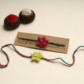 Handmade Fabric Flower Rakhi (Assorted Set of 2)