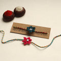 Handmade Fabric Flower Rakhi (Assorted Set of 2)