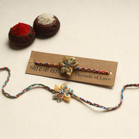 Handmade Fabric Flower Rakhi (Assorted Set of 2)