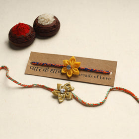 Handmade Fabric Flower Rakhi (Assorted Set of 2)