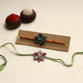 Handmade Fabric Flower Rakhi (Assorted Set of 2)