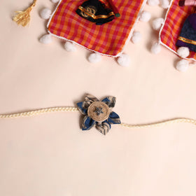  Handmade Fabric Flower Rakhi (Set of 2)