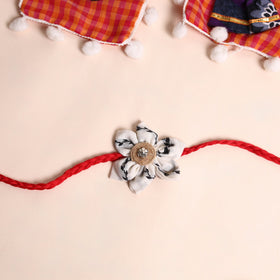  Handmade Fabric Flower Rakhi (Set of 2)