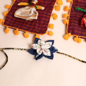  Handmade Fabric Flower Rakhi (Set of 2)