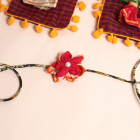  Handmade Fabric Flower Rakhi (Set of 2)