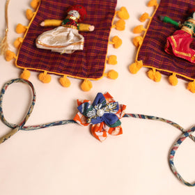  Handmade Fabric Flower Rakhi (Set of 2)