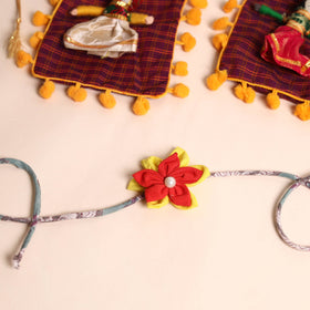  Handmade Fabric Flower Rakhi (Set of 2)