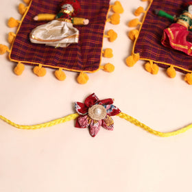  Handmade Fabric Flower Rakhi (Set of 2)