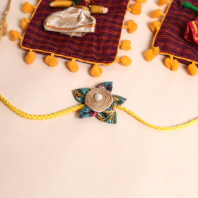  Handmade Fabric Flower Rakhi (Set of 2)