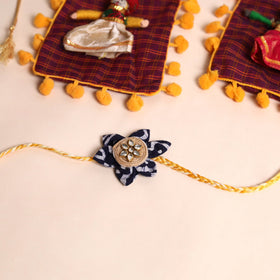  Handmade Fabric Flower Rakhi (Set of 2)