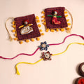  Handmade Fabric Flower Rakhi (Set of 2)