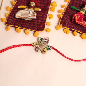  Handmade Fabric Flower Rakhi (Set of 2)
