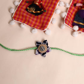  Handmade Fabric Flower Rakhi (Set of 2)