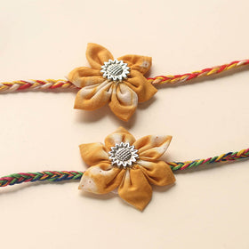  Handmade Fabric Flower Rakhi (Set of 2)