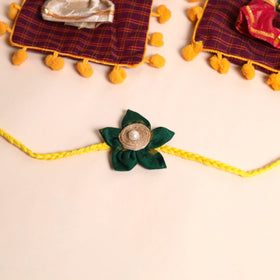  Handmade Fabric Flower Rakhi (Set of 2)