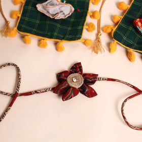  Handmade Fabric Flower Rakhi (Set of 2)