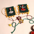  Handmade Fabric Flower Rakhi (Set of 2)