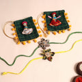  Handmade Fabric Flower Rakhi (Set of 2)