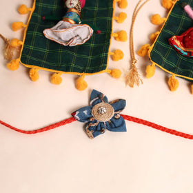  Handmade Fabric Flower Rakhi (Set of 2)