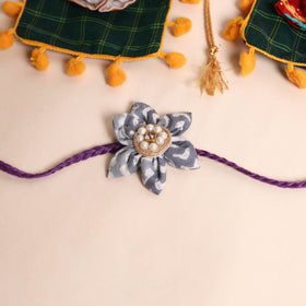  Handmade Fabric Flower Rakhi (Set of 2)