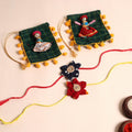  Handmade Fabric Flower Rakhi (Set of 2)
