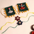  Handmade Fabric Flower Rakhi (Set of 2)