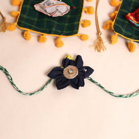  Handmade Fabric Flower Rakhi (Set of 2)