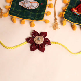 Handmade Fabric Flower Rakhi (Set of 2)